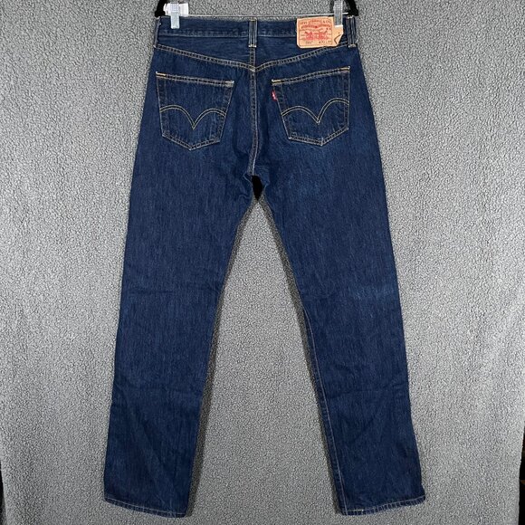 Levi's 501 Straight Leg Button Fly Jeans - Men's Size 33*33 - Blue - Picture 3 of 7
